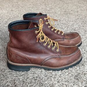 Red Wing Shoes Men's Sz. 10D six inch “roughneck” style Brown Leather Boots